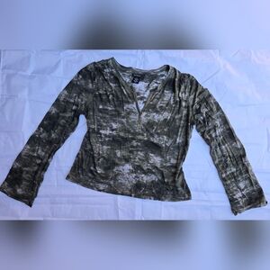 Calvin Klein Long Sleeve Top Tie Dye gray dark gray Sz L - light material